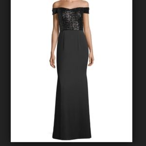 Aidan Mattox - Off-Shoulder Sequin Mermaid Gown